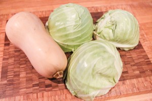 Cabbage and Squash used to make sauerkraut