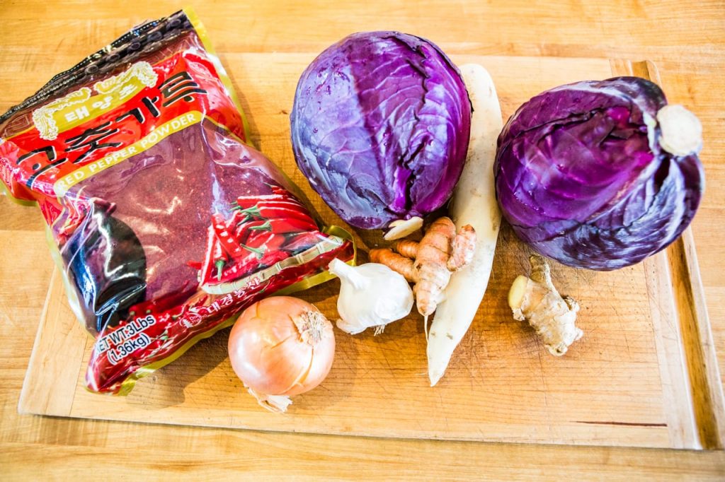 Traditional red cabbage kimchi recipe